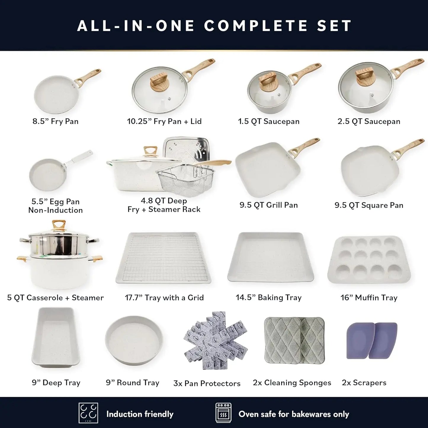 23 Pcs Pots and Pans Set